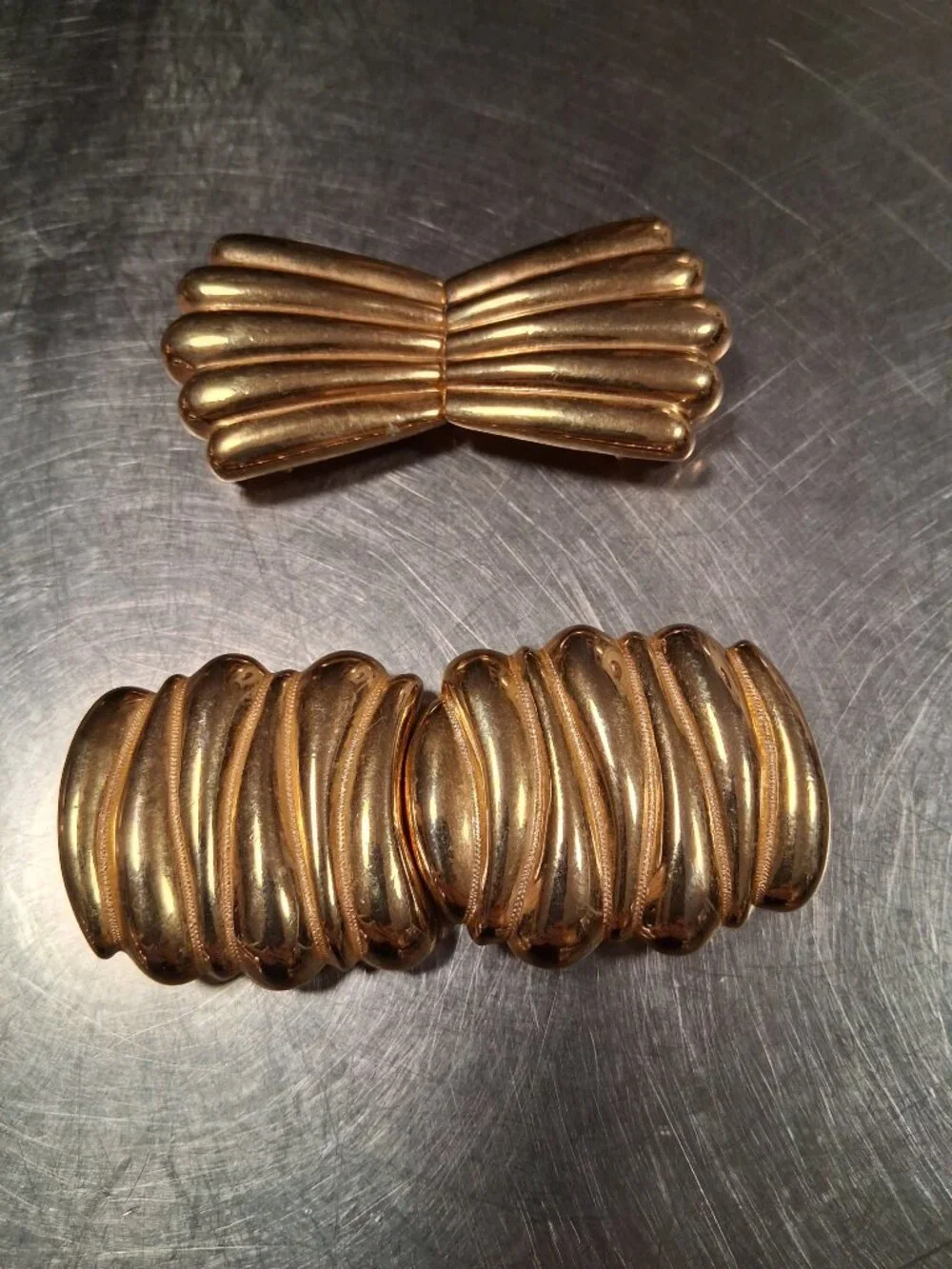 2 vintage deco belt buckles